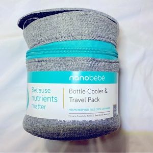 Nanobebe Breastmilk Baby Bottle Cooler & Travel Bag with Ice Pack Included